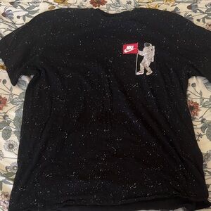 Nike Black T-Shirt with Astronaut and Flag Graphic